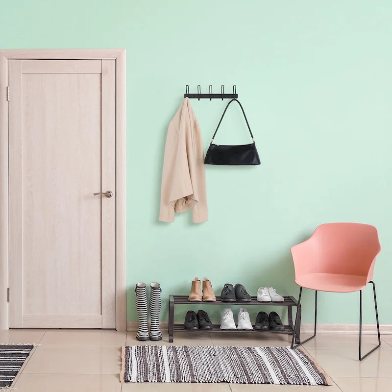 Wall-Mounted Coat Rack with 5 Hooks - 1 Pack, Perfect for Entryway - Dimensions: 12.6 x 1 in 4