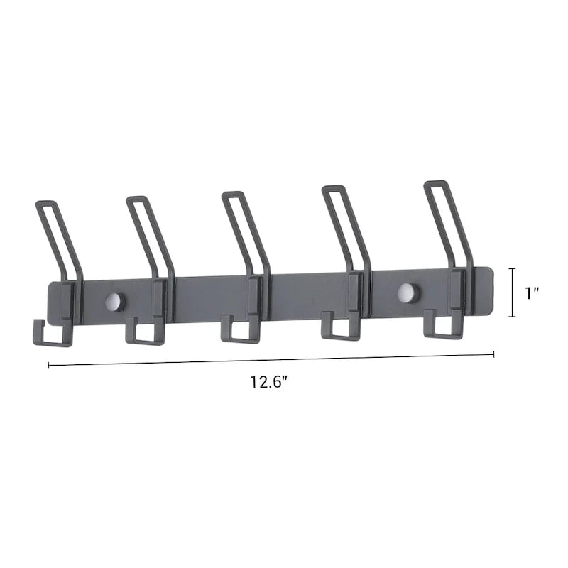 Wall-Mounted Coat Rack with 5 Hooks - 1 Pack, Perfect for Entryway - Dimensions: 12.6 x 1 in 9