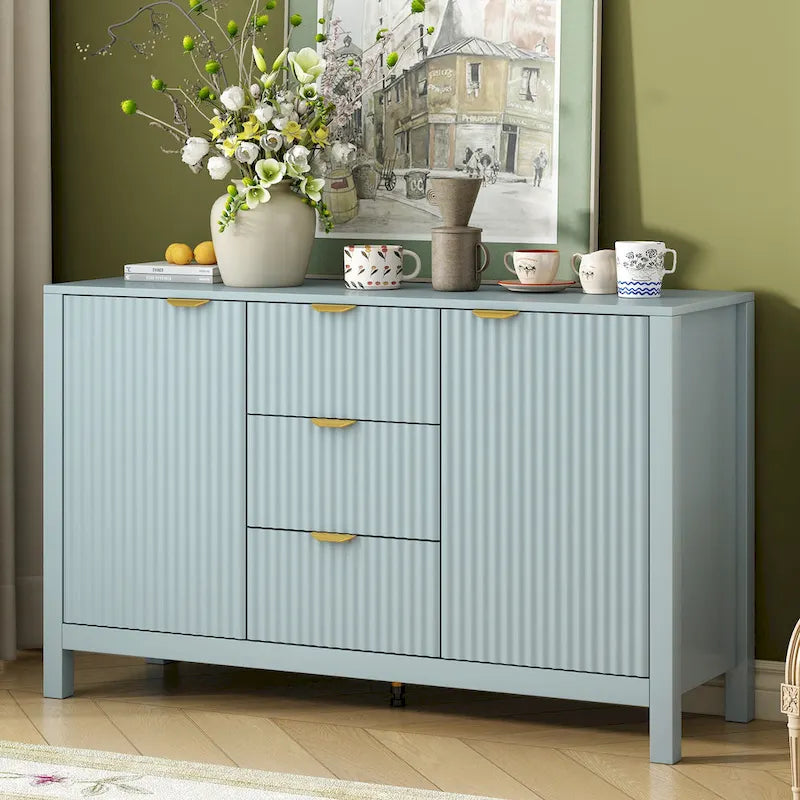 Modern Sideboard Cabinet with Storage Drawers Doors and Adjustable Shelves 2