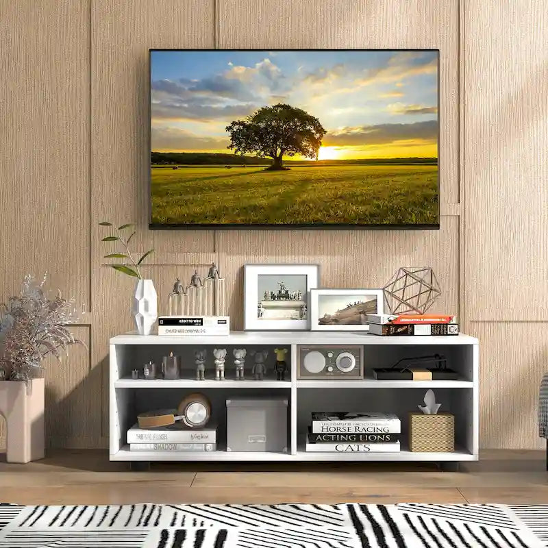 Gymax 4-Cubby TV Stand Media Console Entertainment Center 3