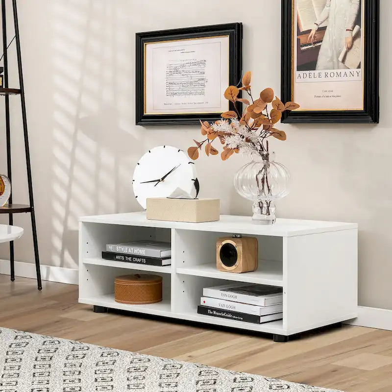 Gymax 4-Cubby TV Stand Media Console Entertainment Center 5