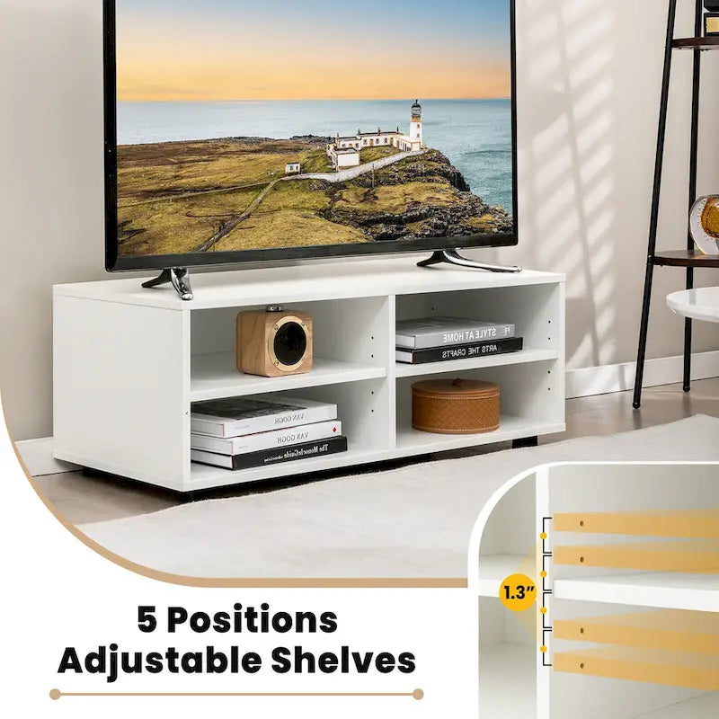 Gymax 4-Cubby TV Stand Media Console Entertainment Center 7