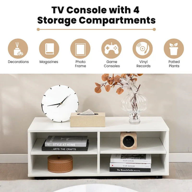 Gymax 4-Cubby TV Stand Media Console Entertainment Center 8