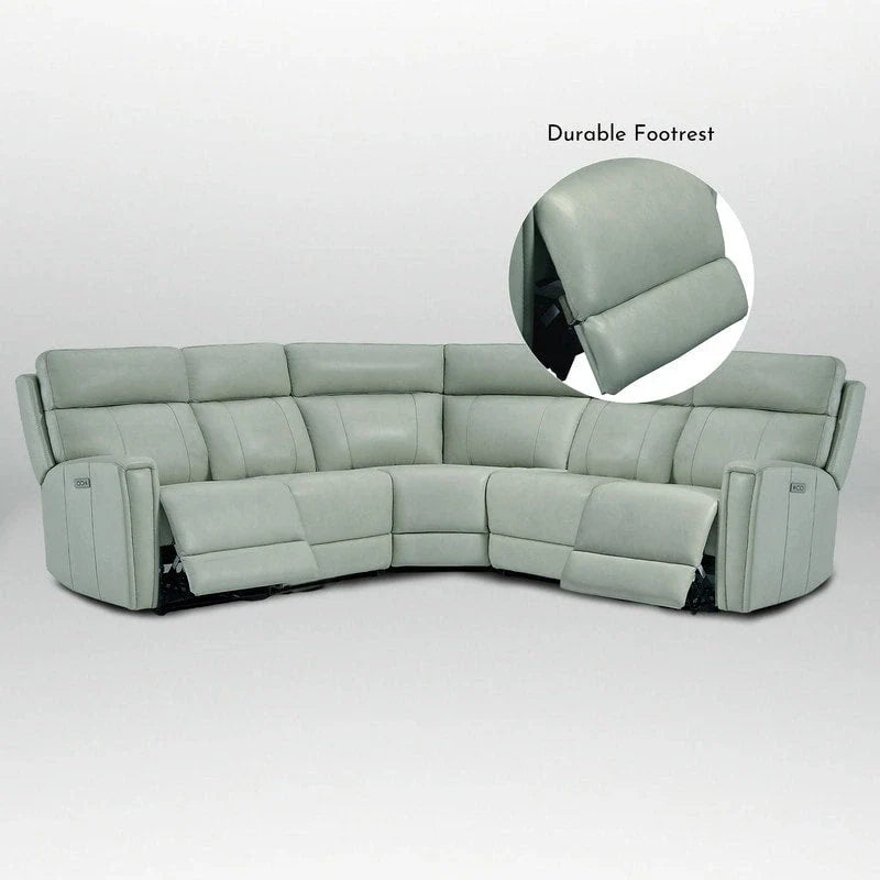 104" 3-Color Genuine Leather Power Reclining Sectional Sofa with Zero Gravity Feature, USB & USB-C Ports, and 2 Stationary Armless Chairs 11