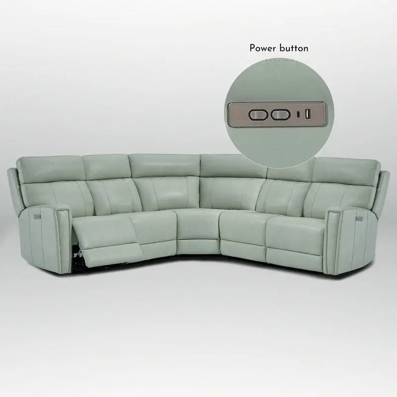 104" 3-Color Genuine Leather Power Reclining Sectional Sofa with Zero Gravity Feature, USB & USB-C Ports, and 2 Stationary Armless Chairs 12
