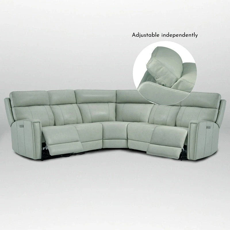 104" 3-Color Genuine Leather Power Reclining Sectional Sofa with Zero Gravity Feature, USB & USB-C Ports, and 2 Stationary Armless Chairs 13