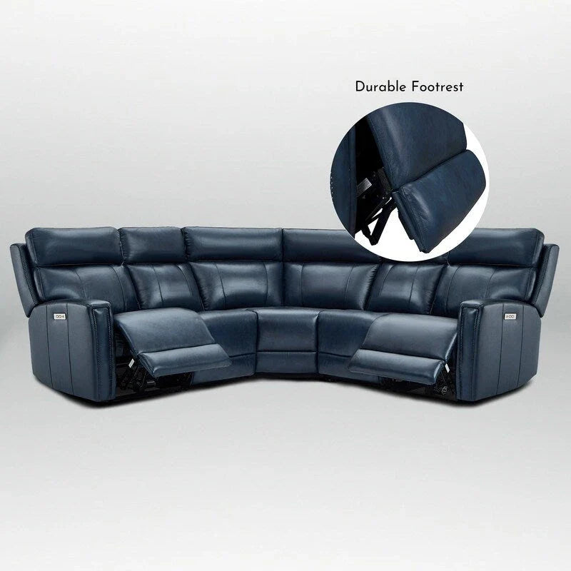 104" 3-Color Genuine Leather Power Reclining Sectional Sofa with Zero Gravity Feature, USB & USB-C Ports, and 2 Stationary Armless Chairs 17