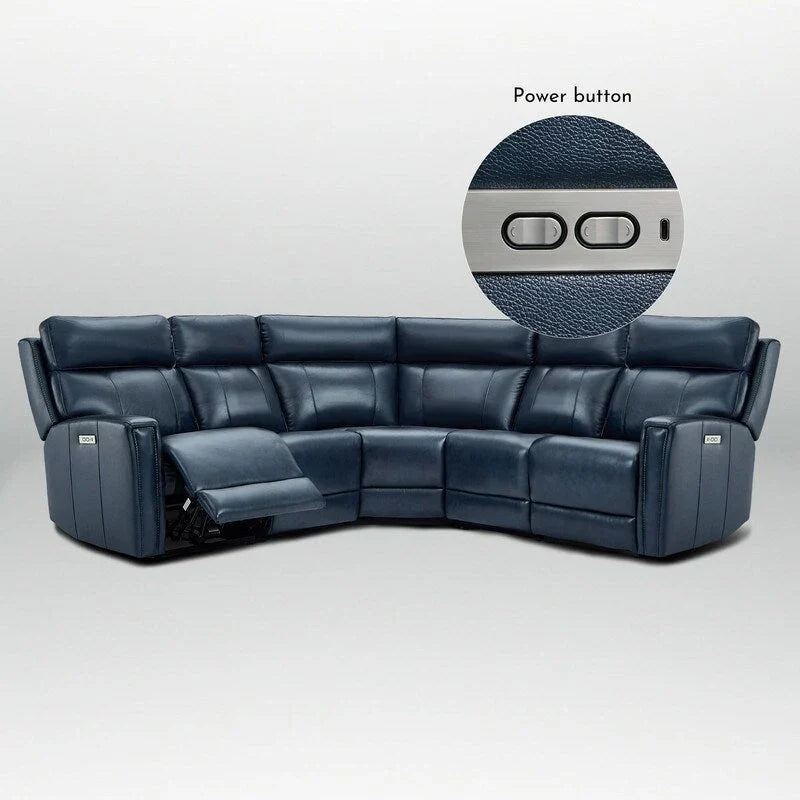 104" 3-Color Genuine Leather Power Reclining Sectional Sofa with Zero Gravity Feature, USB & USB-C Ports, and 2 Stationary Armless Chairs 18