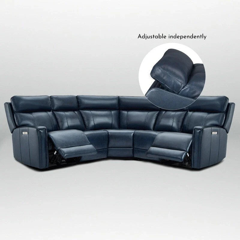 104" 3-Color Genuine Leather Power Reclining Sectional Sofa with Zero Gravity Feature, USB & USB-C Ports, and 2 Stationary Armless Chairs 19