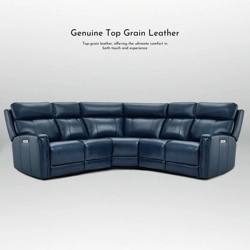 104" 3-Color Genuine Leather Power Reclining Sectional Sofa with Zero Gravity Feature, USB & USB-C Ports, and 2 Stationary Armless Chairs 20