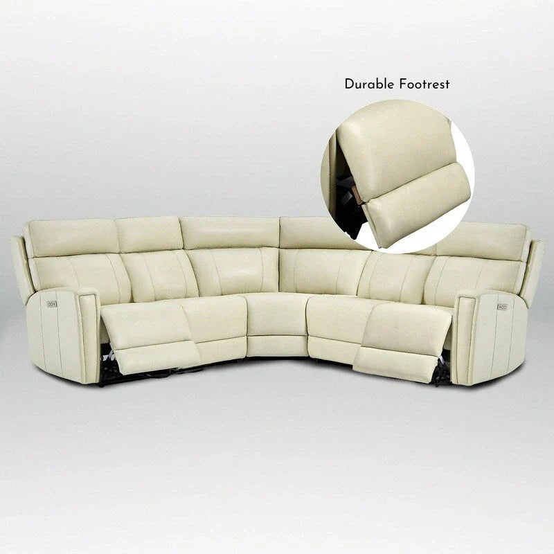 104" 3-Color Genuine Leather Power Reclining Sectional Sofa with Zero Gravity Feature, USB & USB-C Ports, and 2 Stationary Armless Chairs 23