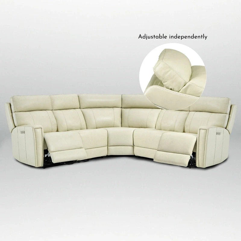 104" 3-Color Genuine Leather Power Reclining Sectional Sofa with Zero Gravity Feature, USB & USB-C Ports, and 2 Stationary Armless Chairs 24