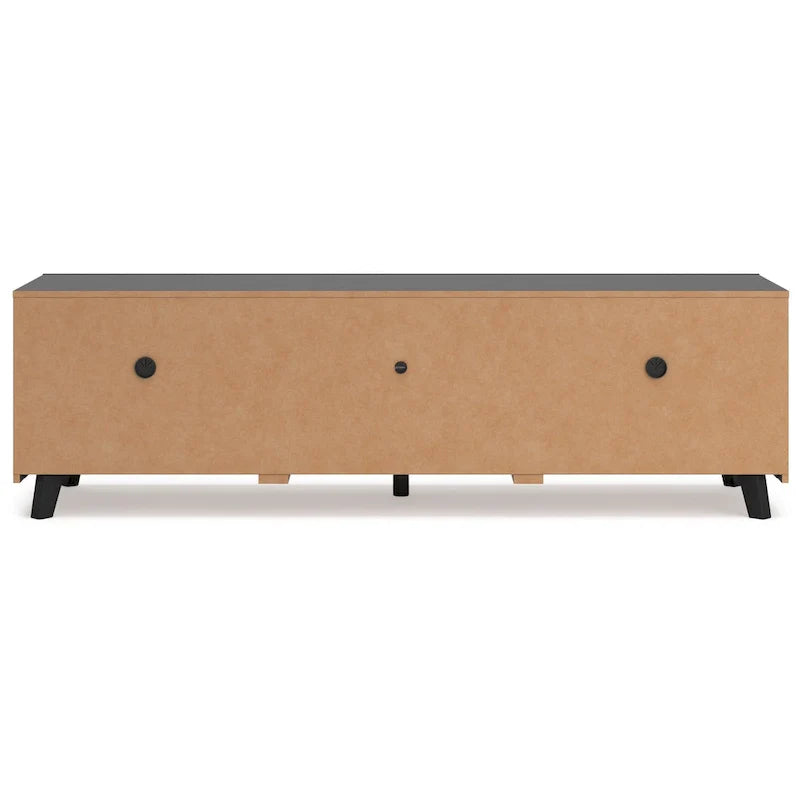 Danzi 72-Inch Large TV Media Console with 4 Shelves in Black Wood Finish 4