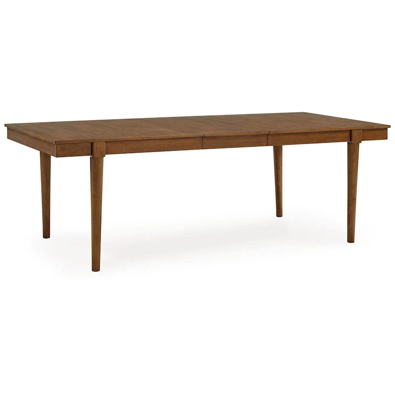 Jeyn Extendable Dining Table with Tapered Legs - Brown Hardwood, 74-92 Inches 1