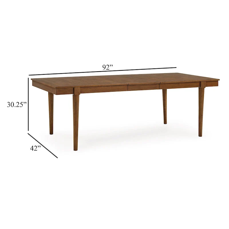 Jeyn Extendable Dining Table with Tapered Legs - Brown Hardwood, 74-92 Inches 5