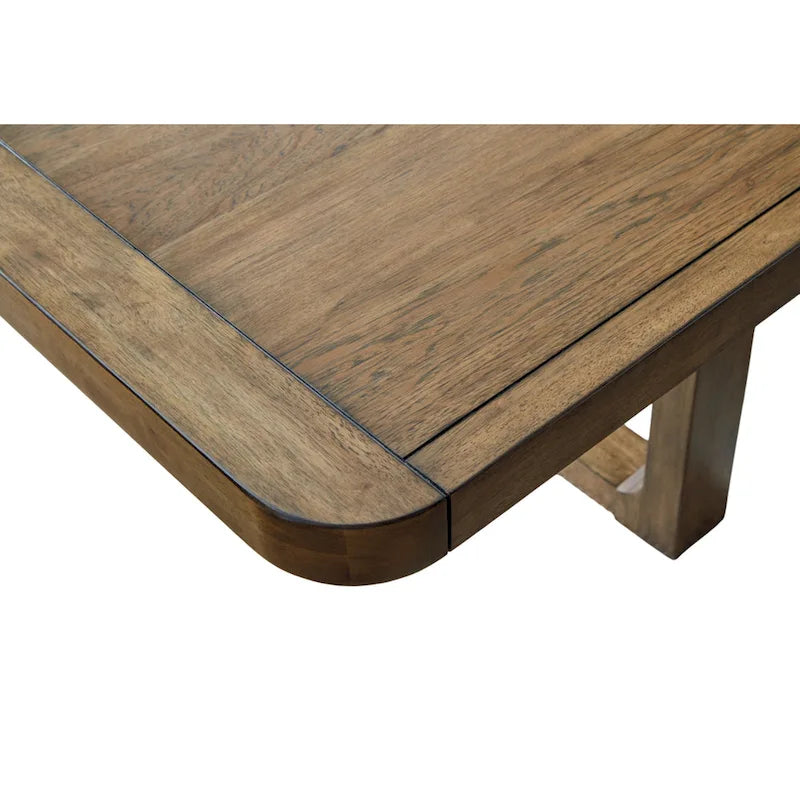 Extendable Cabal Dining Table - Farmhouse Brown Wood, 84-108 Inches 4