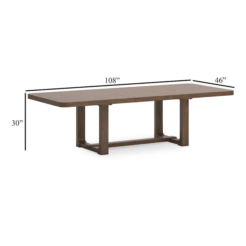 Extendable Cabal Dining Table - Farmhouse Brown Wood, 84-108 Inches 5