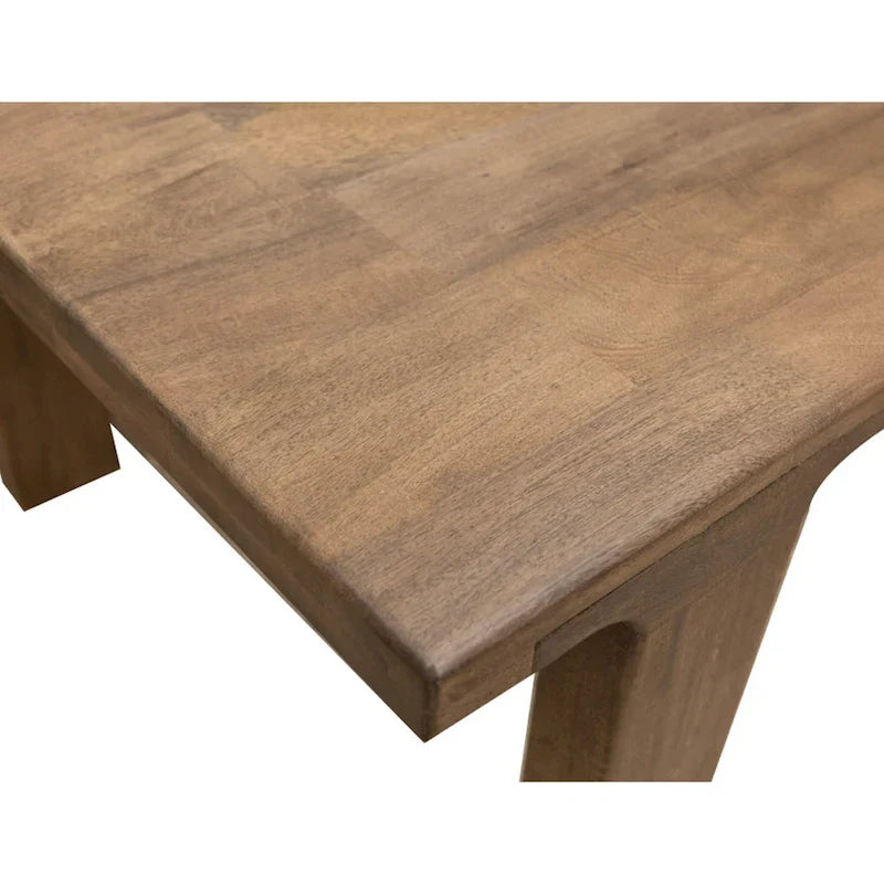 Okai 87-Inch Rectangular Dining Table - Rustic Brown Solid Mango Wood 3