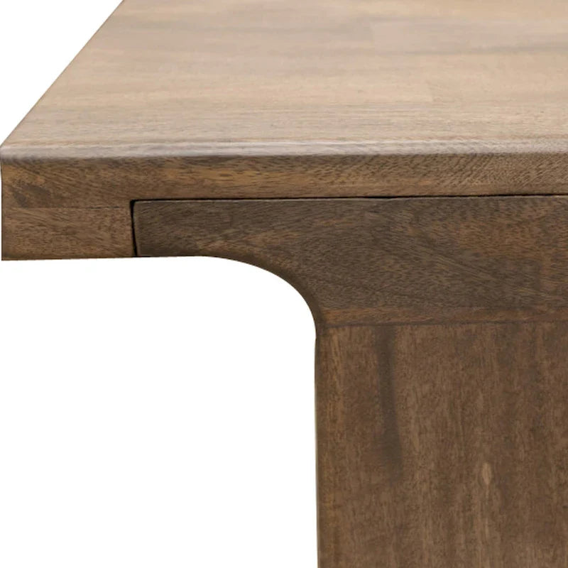 Okai 87-Inch Rectangular Dining Table - Rustic Brown Solid Mango Wood 4