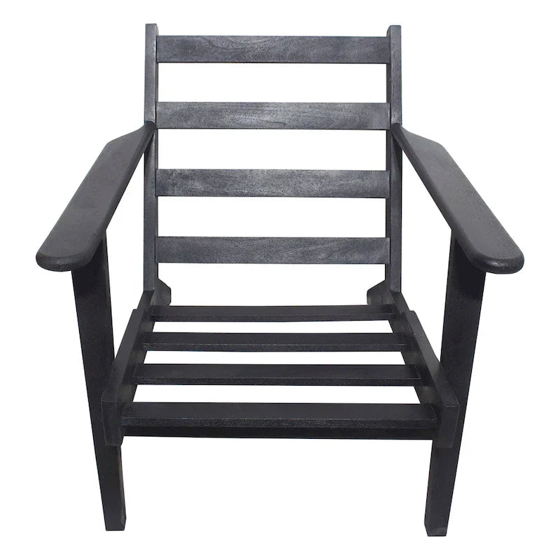 Handcrafted Amber Accent Chair with Slatted Mango Wood, Buffalo Leather Cushions, and Angled Legs 30