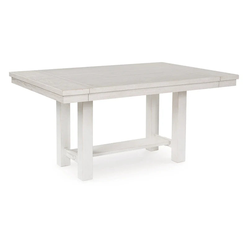 Fleur White Wood Dining Table with 2 Extendable Leaves, Adjustable from 62 to 86 Inches 2