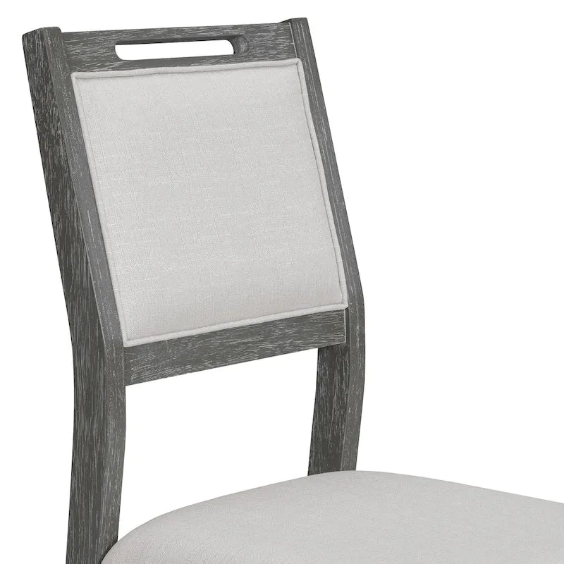 6-Piece Wooden Dining Set: Rectangular Table with 4 Upholstered Chairs and 1 Bench 17
