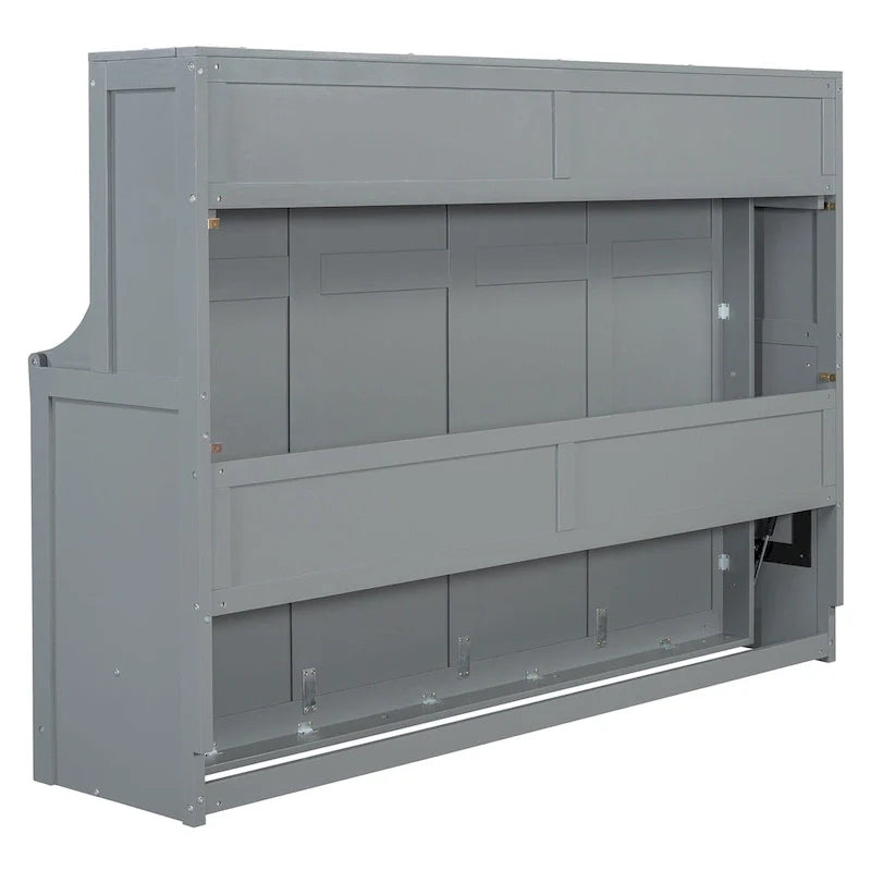 Queen/Full Size Murphy Bed with Hydraulic Lift and Integrated Desk Design 6
