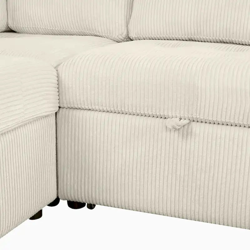 Roomfitters U-Shaped Sectional Sofa with Pull-Out Bed, Storage Chaise Lounge, and Integrated Charging Ports for Living Room 24