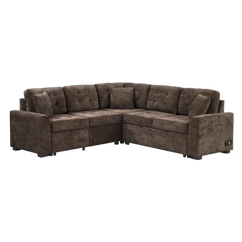 Roomfitters L-Shaped Pull-Out Sofa Bed with Wheels, USB Ports, and Power Outlets – Versatile Sleeper Sofa for Ultimate Living Room Comfort 10