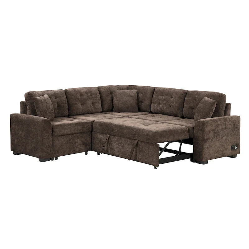 Roomfitters L-Shaped Pull-Out Sofa Bed with Wheels, USB Ports, and Power Outlets – Versatile Sleeper Sofa for Ultimate Living Room Comfort 11