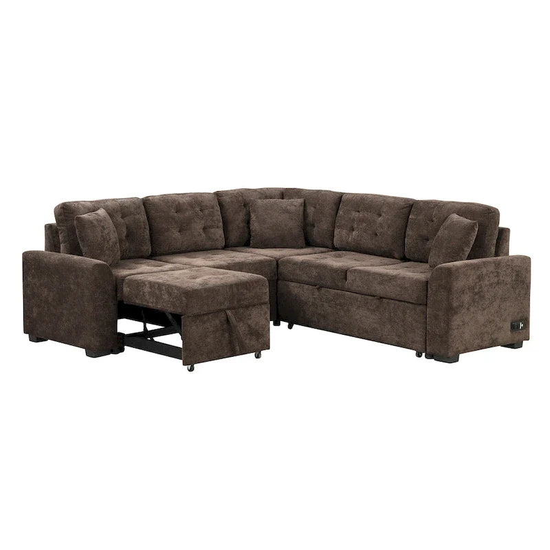 Roomfitters L-Shaped Pull-Out Sofa Bed with Wheels, USB Ports, and Power Outlets – Versatile Sleeper Sofa for Ultimate Living Room Comfort 12