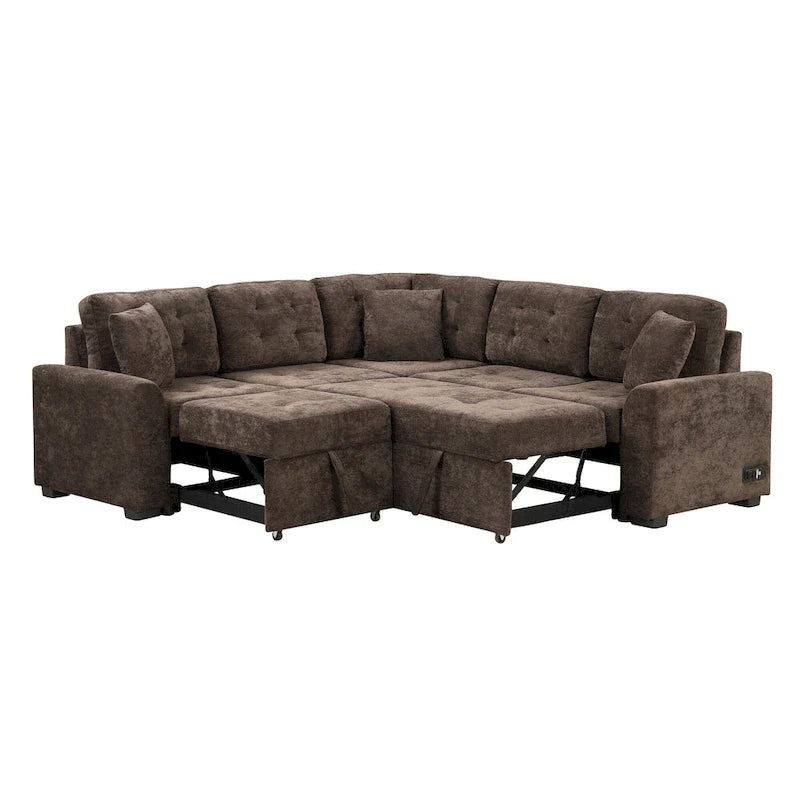 Roomfitters L-Shaped Pull-Out Sofa Bed with Wheels, USB Ports, and Power Outlets – Versatile Sleeper Sofa for Ultimate Living Room Comfort 13