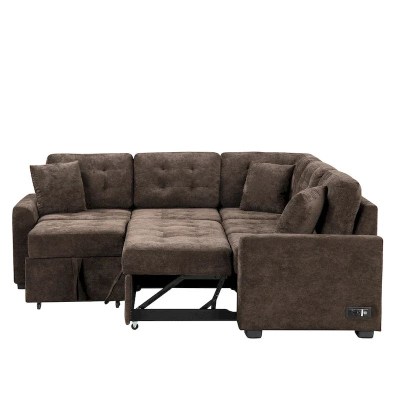 Roomfitters L-Shaped Pull-Out Sofa Bed with Wheels, USB Ports, and Power Outlets – Versatile Sleeper Sofa for Ultimate Living Room Comfort 15