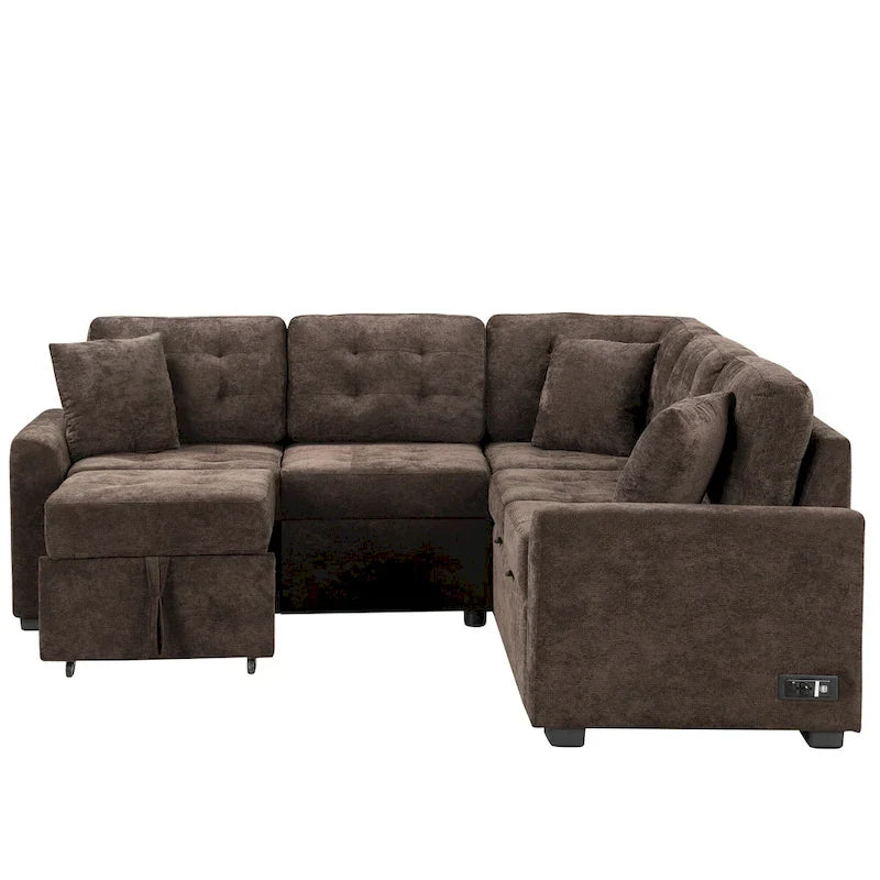 Roomfitters L-Shaped Pull-Out Sofa Bed with Wheels, USB Ports, and Power Outlets – Versatile Sleeper Sofa for Ultimate Living Room Comfort 16