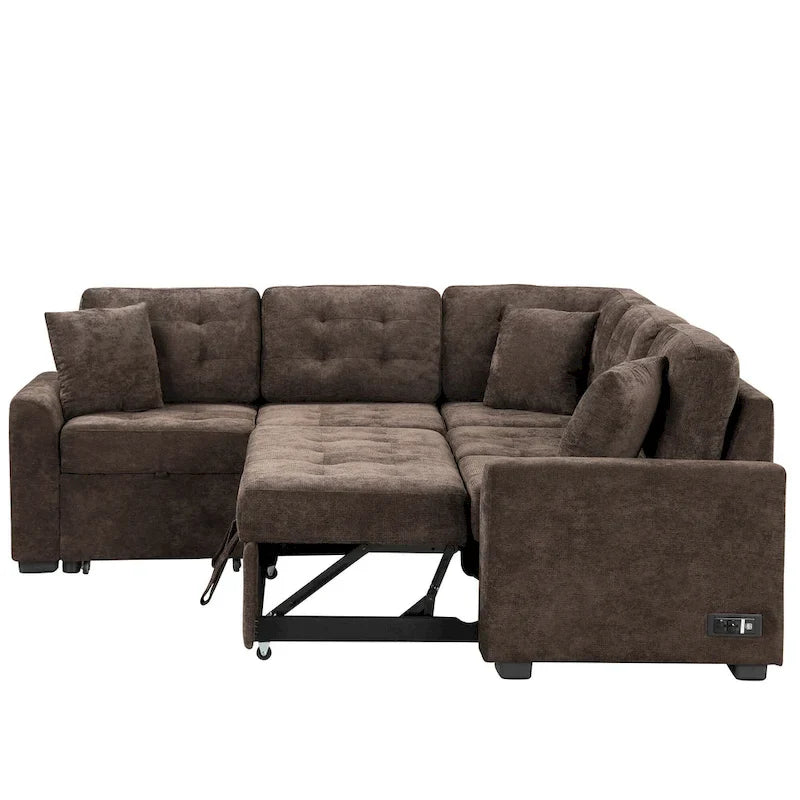 Roomfitters L-Shaped Pull-Out Sofa Bed with Wheels, USB Ports, and Power Outlets – Versatile Sleeper Sofa for Ultimate Living Room Comfort 17