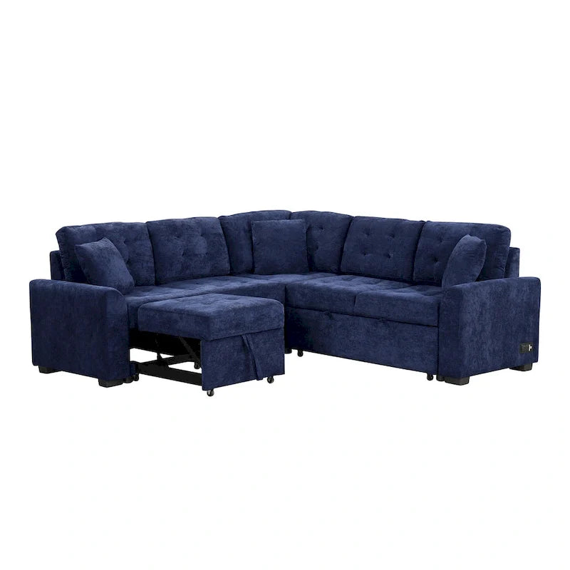 Roomfitters L-Shaped Pull-Out Sofa Bed with Wheels, USB Ports, and Power Outlets – Versatile Sleeper Sofa for Ultimate Living Room Comfort 29