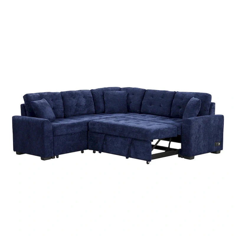 Roomfitters L-Shaped Pull-Out Sofa Bed with Wheels, USB Ports, and Power Outlets – Versatile Sleeper Sofa for Ultimate Living Room Comfort 30