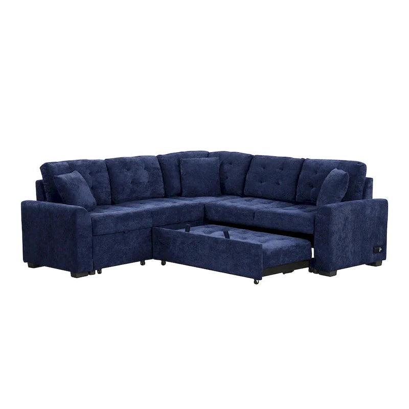 Roomfitters L-Shaped Pull-Out Sofa Bed with Wheels, USB Ports, and Power Outlets – Versatile Sleeper Sofa for Ultimate Living Room Comfort 32