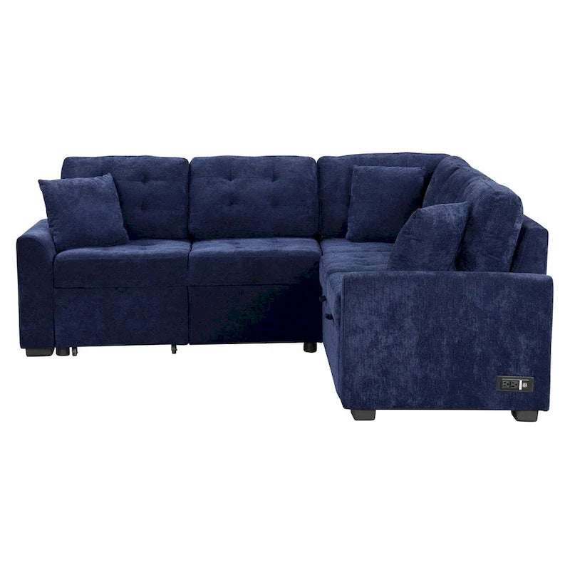 Roomfitters L-Shaped Pull-Out Sofa Bed with Wheels, USB Ports, and Power Outlets – Versatile Sleeper Sofa for Ultimate Living Room Comfort 33