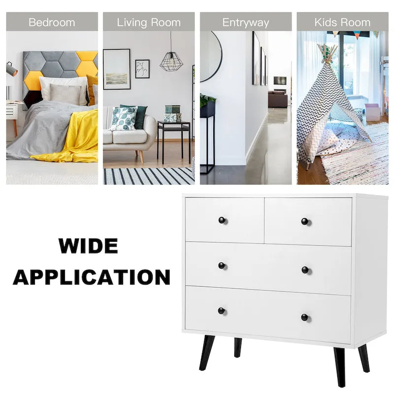 Gymax 4-Drawer Storage Dresser and Cabinet 1