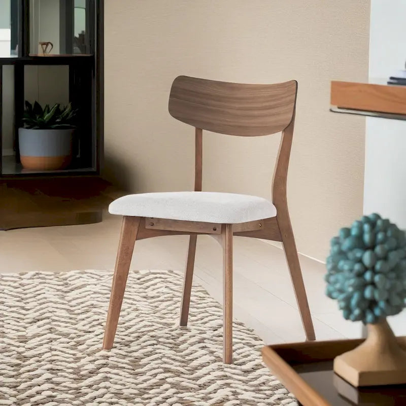 Pair of Light Beige Wooden Dining Chairs - Versatile Side Chairs for Office or Home 3
