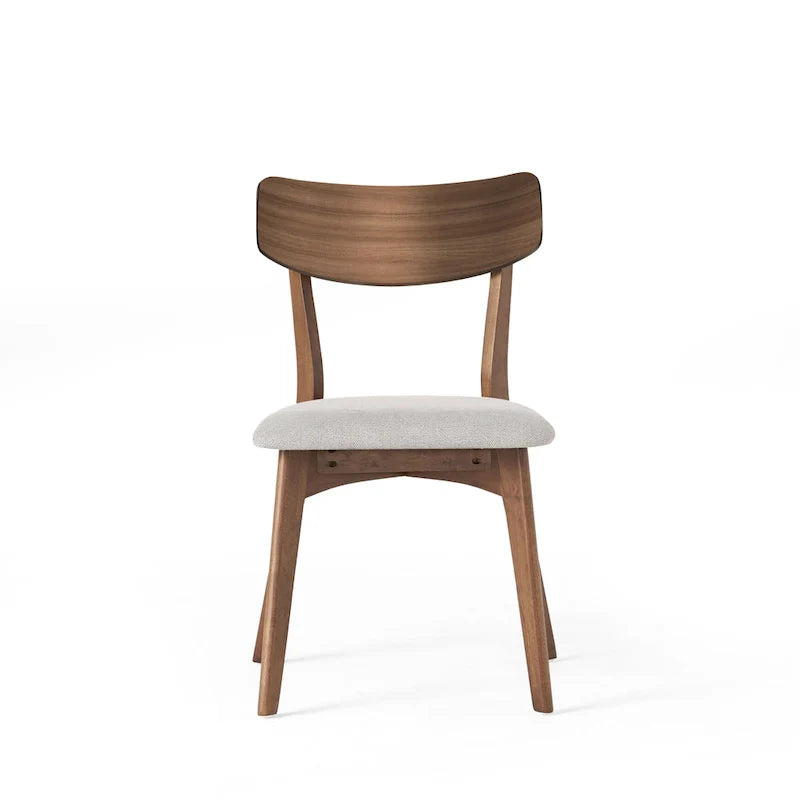 Pair of Light Beige Wooden Dining Chairs - Versatile Side Chairs for Office or Home 4