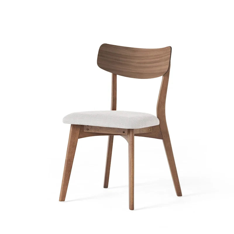 Pair of Light Beige Wooden Dining Chairs - Versatile Side Chairs for Office or Home 5