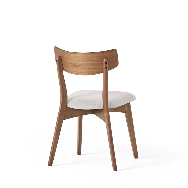 Pair of Light Beige Wooden Dining Chairs - Versatile Side Chairs for Office or Home 7