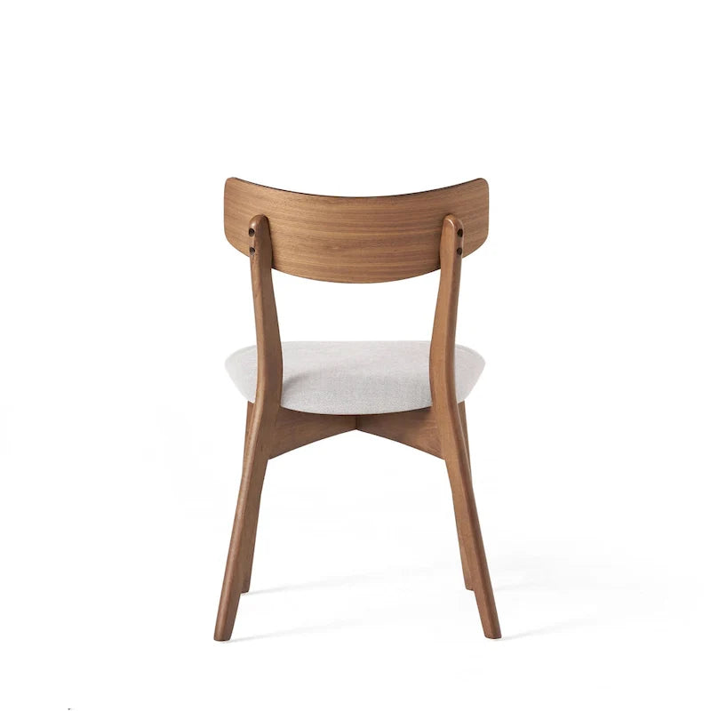 Pair of Light Beige Wooden Dining Chairs - Versatile Side Chairs for Office or Home 8