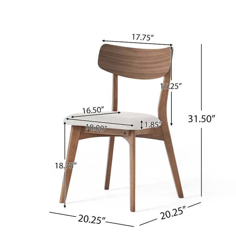 Pair of Light Beige Wooden Dining Chairs - Versatile Side Chairs for Office or Home 12