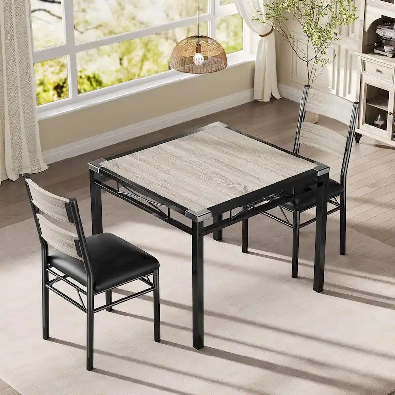 5-Piece Dining Table Set for 4 – Space-Saving Kitchen Set with Upholstered Chairs 24