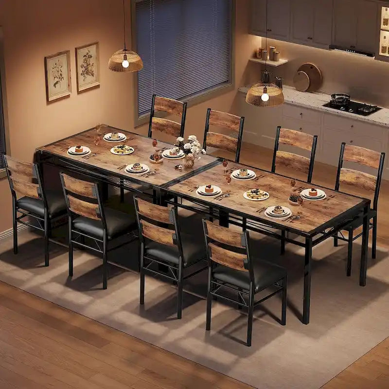 5-Piece Dining Table Set for 4 – Space-Saving Kitchen Set with Upholstered Chairs