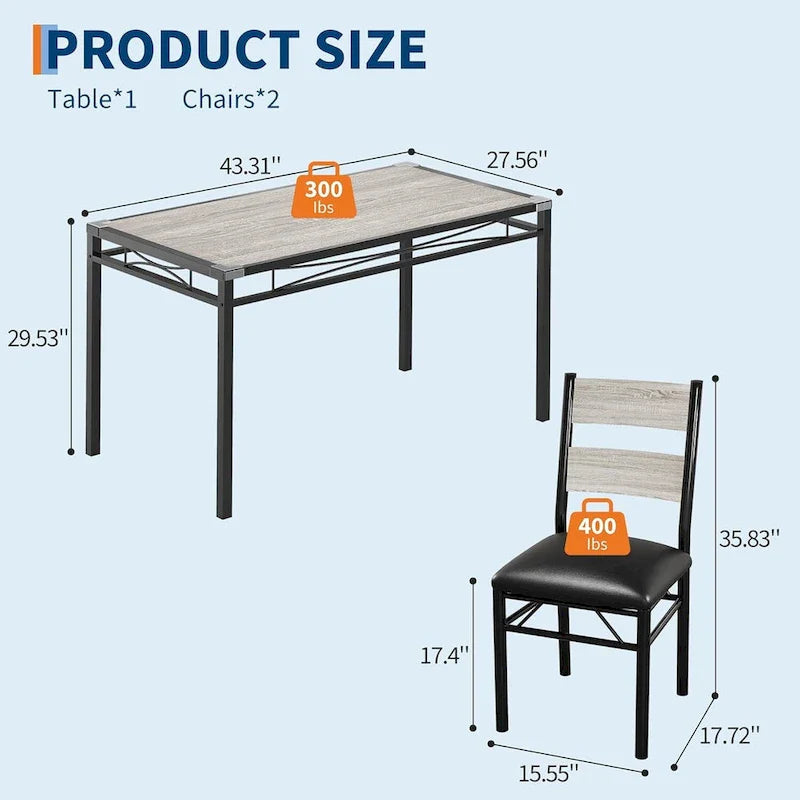 Wooden Dining Table Set with Upholstered Chairs for Kitchen 8
