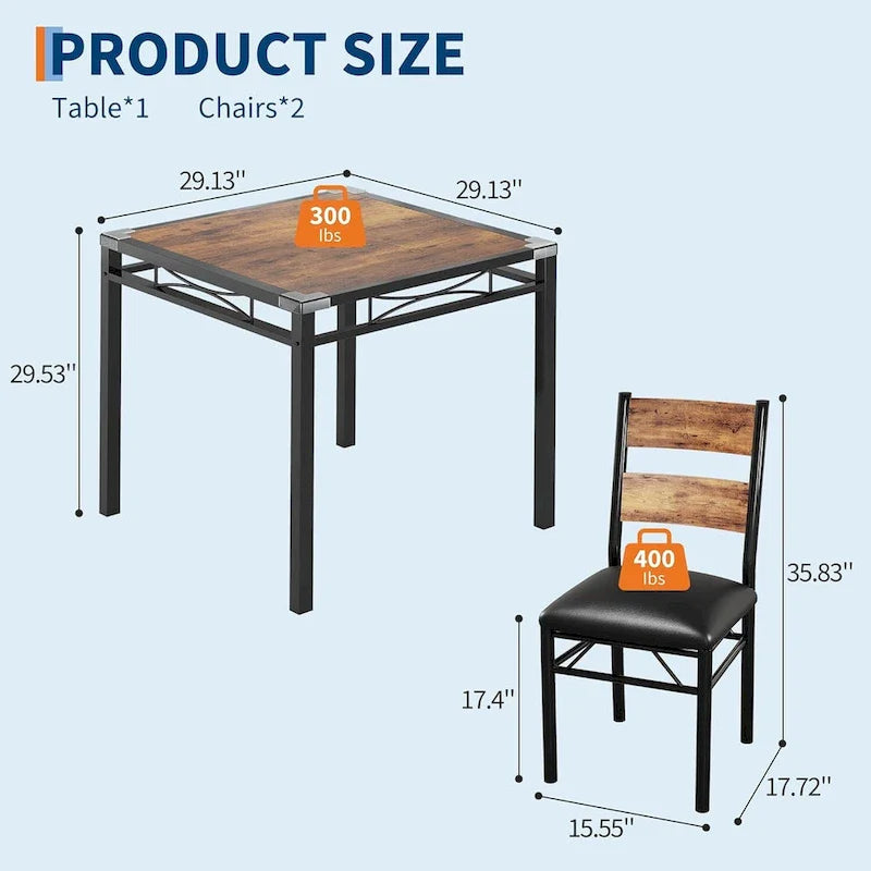 5-Piece Dining Table Set for 4 – Space-Saving Kitchen Set with Upholstered Chairs 14